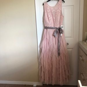 Pink prom dress maxi formal shimmer ball gown